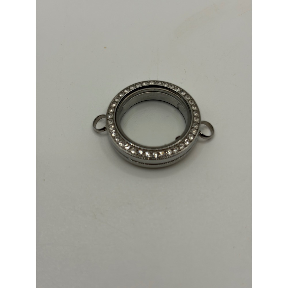 Origami Owl Floating Locket Bracelet Face Womens Medium Silver Rhinestone